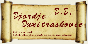 Đorđe Dumitrašković vizit kartica
